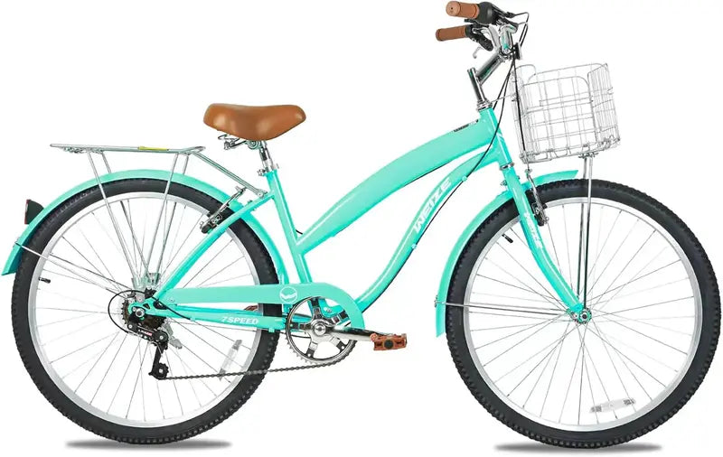 WEIZE 26-Inch Beach Cruiser  7-Speed Comfort Bike for Adults, Designed for Leisure and Commuting