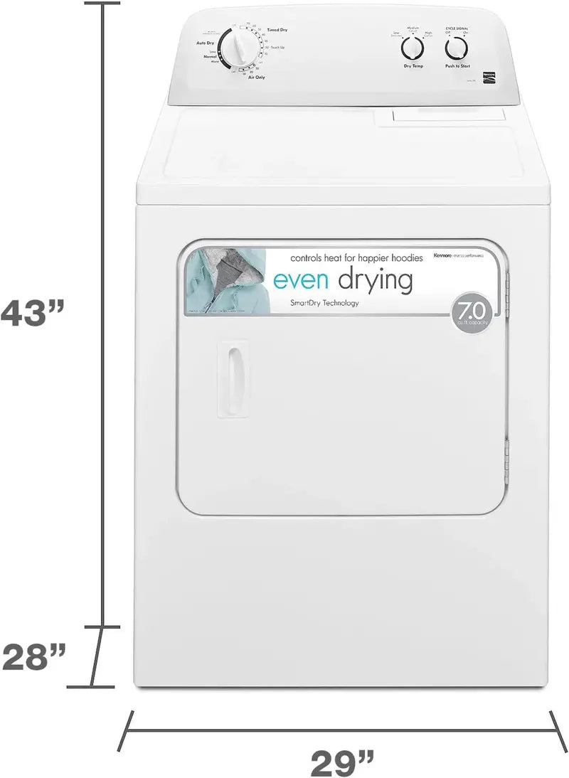 Kenmore 29-Inch Front-Load Electric Dryer  7.0 Cu. Ft. Capacity, Wrinkle Guard, White Finish