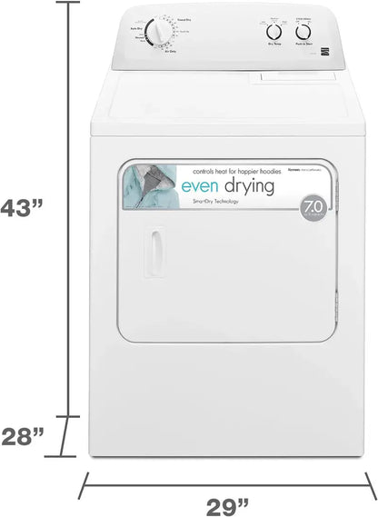 Kenmore 29-Inch Front-Load Electric Dryer  7.0 Cu. Ft. Capacity, Wrinkle Guard, White Finish