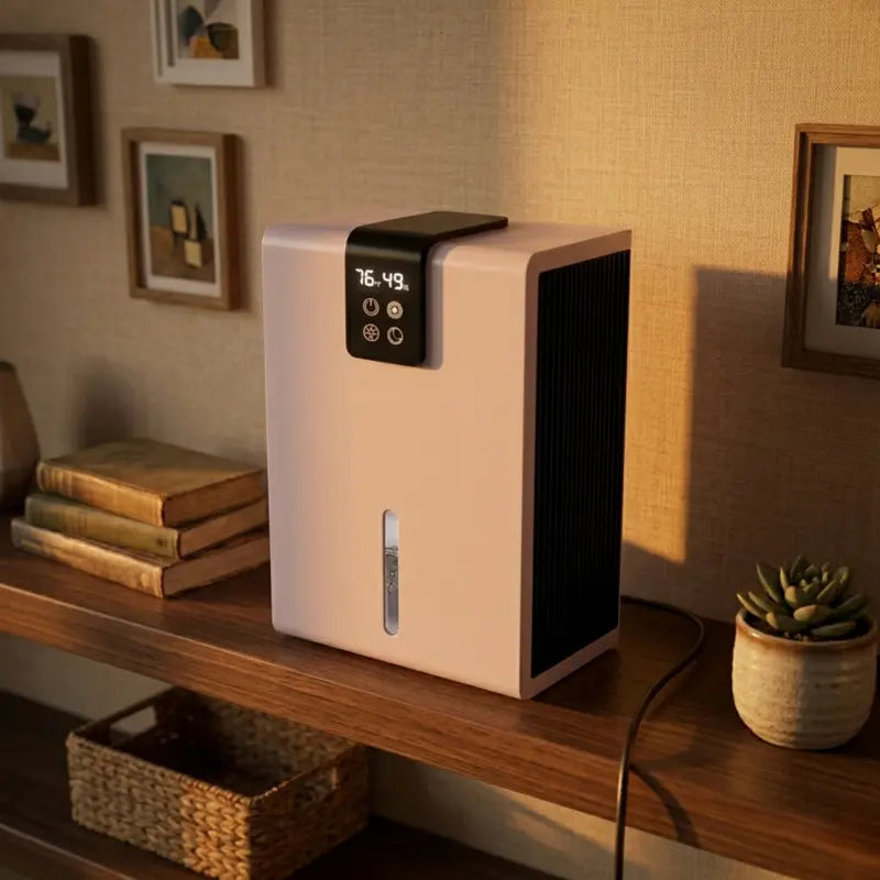 Low-Noise 98oz Dehumidifier  Ideal for 1000 Sq Ft, Auto-Off Safety Feature