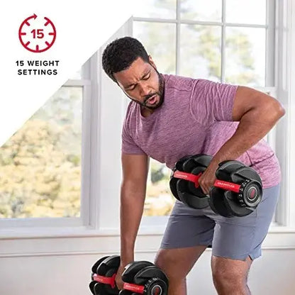 Bowflex SelectTech 552 Adjustable Dumbbell Set  Space-Saving 552.5 lb Range (Pair)
