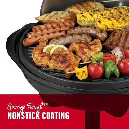 George Foreman Silver 12+ Serving Electric Grill with Adjustable Temperature Control