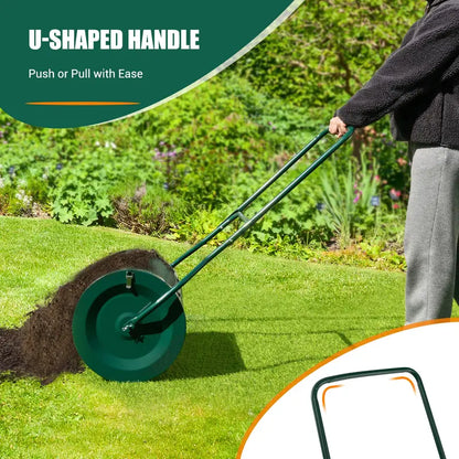 27-Inch Heavy-Duty Compost & Peat Moss Spreader with Metal Mesh Roller