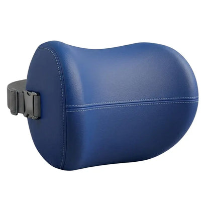 Adjustable Memory Foam Neck Pillow for Cars — Leather-Finish Cover & Secure Strap System