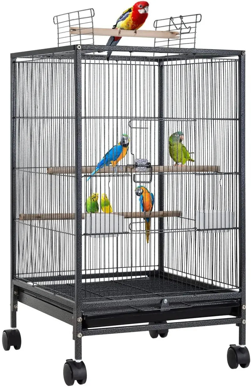 YRLLENSDAN Large Bird Cage for Parakeets, Heavy Duty 35 inch Height Bird Cages with Stand for Cocktails Parakeet Parrot Cage Birdcage for Parrots Conure Lovebird Cockatiel