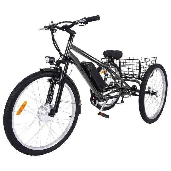 26-Inch Adult Electric Tricycle  3-Wheel Fat-Tire Design, 7-Speed, 350W Motor, 36V 10Ah Removable Battery