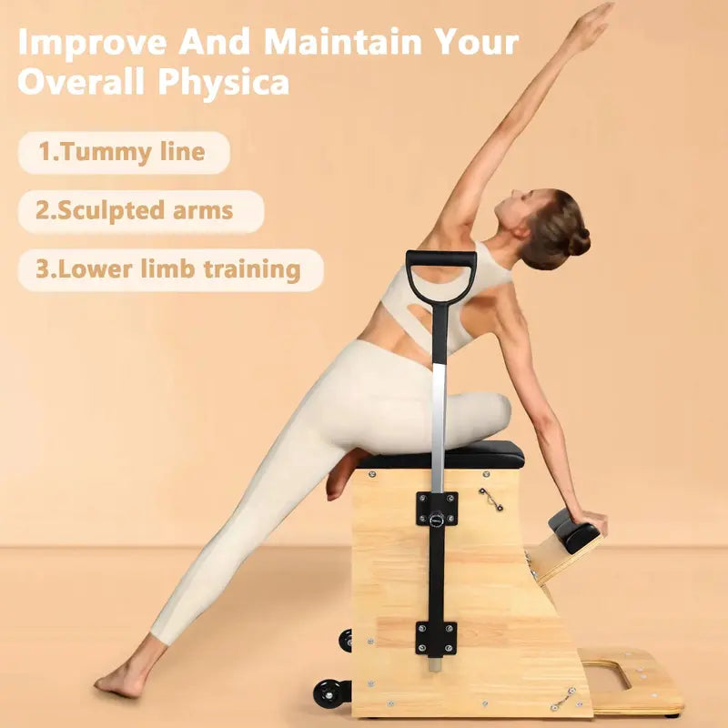 ARKANTOS Standard Pilates Chair  Durable, Space-Efficient Home Fitness Equipment with Adjustable Resistance
