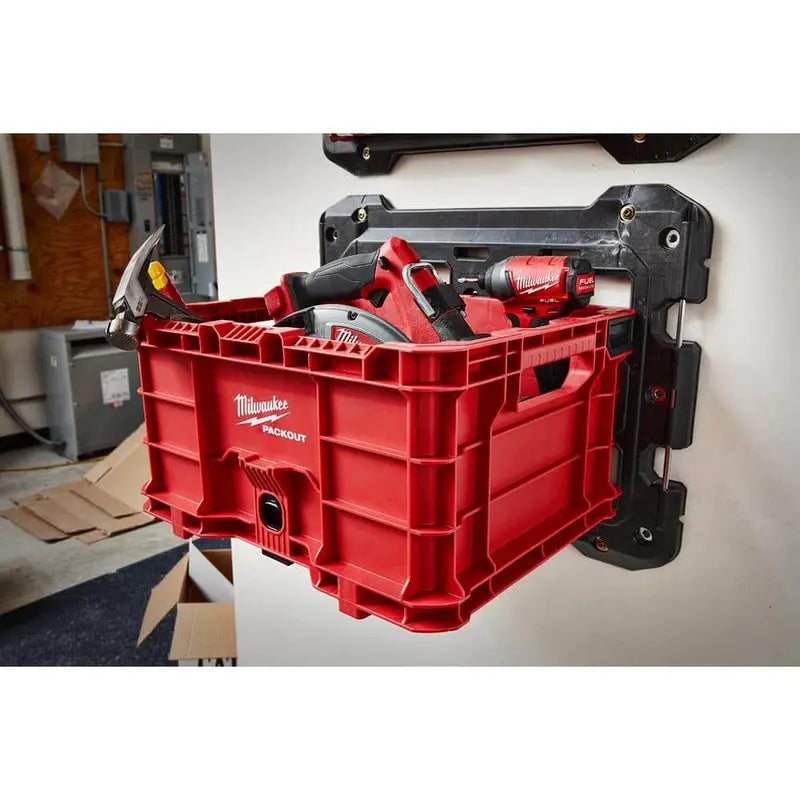 Milwaukee PACKOUT 18.6 in. Tool Storage Crate Bin with Carrying Handles and 50 lbs. Weight Capacity 48-22-8440
