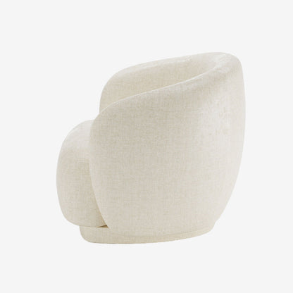 Fauteuil design demi-tonneau en velours vintage cr me Victoria