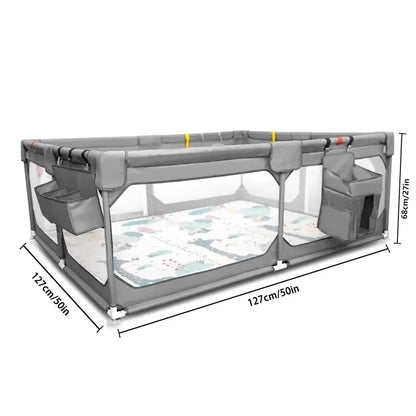 Extra-Large Baby Playpen with Floor Mat  75″ x 59″ BPA-Free Safety Yard with Storage Bag & Gap-Free Design