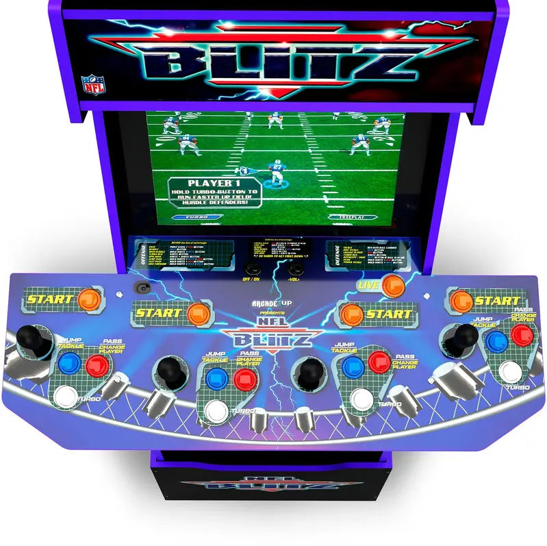Arcade1Up NFL Blitz Full-Size Arcade Cabinet  Includes Riser & Illuminated Marquee