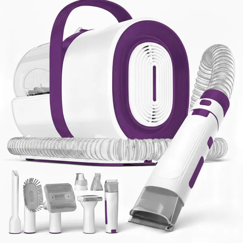 All-in-One Grooming Vacuum Kit Featuring Clippers, Nail Grinder, and Hair Removal Tools