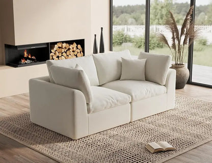 110-Inch Cloud Sectional Sofa  Modular L-Shape Living Room Seating with Deep Seats
