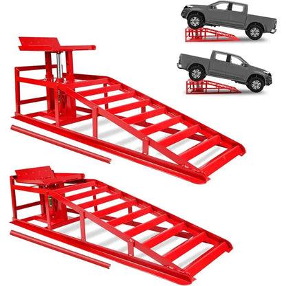 CuisinSmart 5-Ton Hydraulic Car Ramps (Pair)  11,000 lbs Capacity for Safe Vehicle Lifting