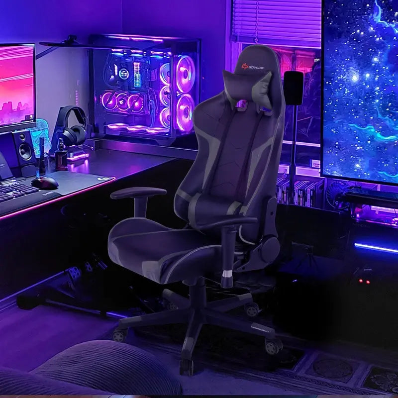 Ergonomic Gaming Chair  Massage-Enabled Racing Office Chair for PC and Console
