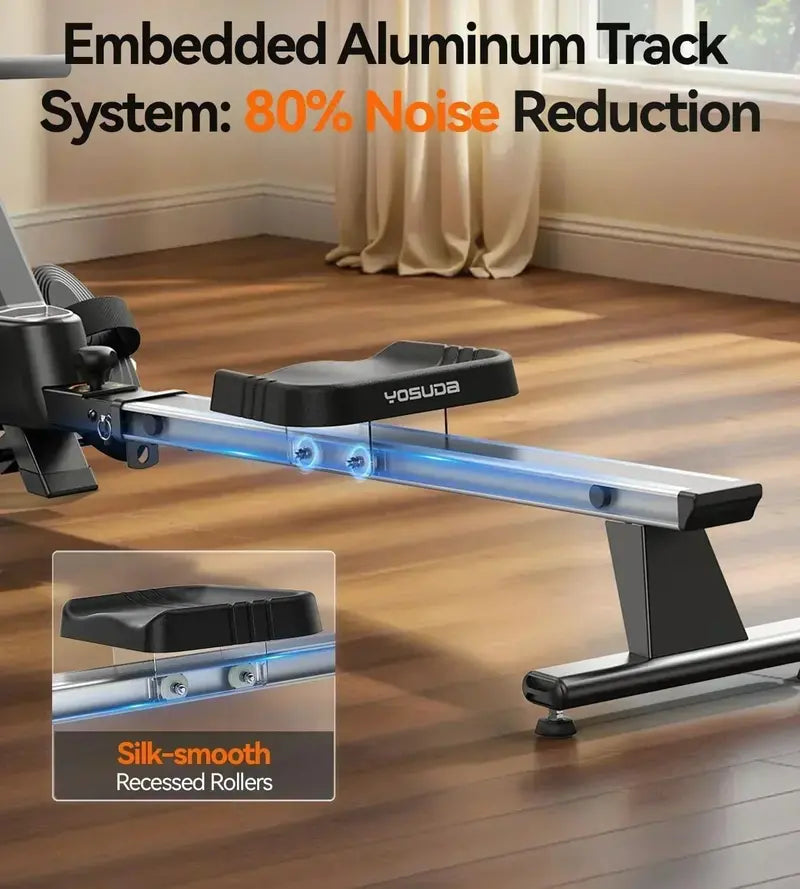 YOSUDA Magnetic/Water-Resistance Rowing Machine  App-Connected & Bluetooth Enabled