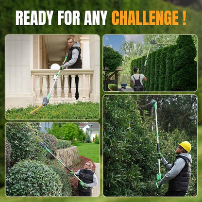 WORKPROX 20V Extendable Pole Hedge Trimmer  9.2-Foot Reach with 11-Position Rotating Head