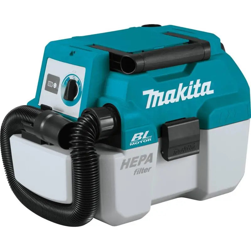 Makita XCV11T 18V LXT HEPA Wet/Dry Vacuum  2-Gallon Portable Dust Extractor with Sealed Filtration for Jobsite Cleanups