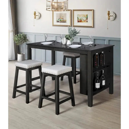 Africa 5-Piece Counter-Height Dining Set  Rustic Table and Matching Chairs for Modern Kitchens