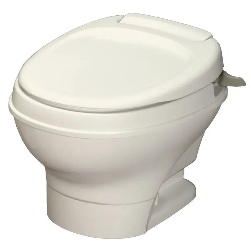 Thetford Aqua-Magic V RV Toilet  Low-Profile Hand-Flush Model in Parchment (Model 31647)