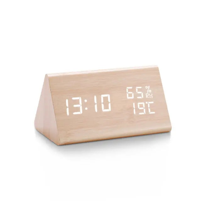 Digital LED Alarm Clock with Room Temperature Readout & Dual Alarms