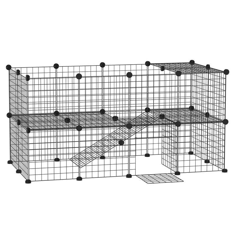 Pawhut 36 Panel Pet Playpen Small Animal Cage Metal Wire Indoor Outdoor Portable