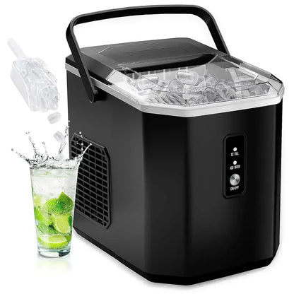 EUHOMY Countertop Nugget Ice Maker  Produces Chewable Ice in 8 Minutes with Self-Clean