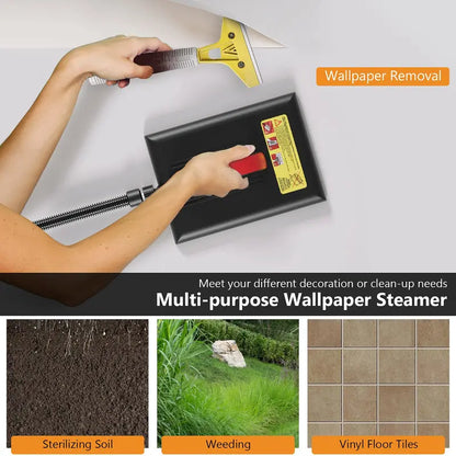 Chemical-Free Wallpaper Steamer  10-Foot Hose & Large Steam Plate for Easy Removal