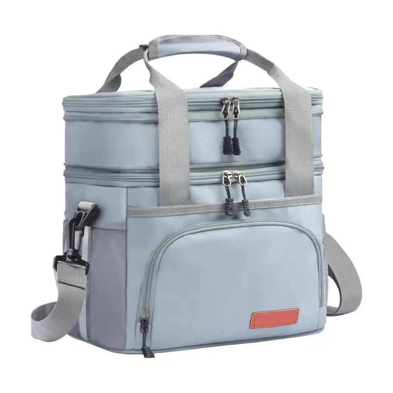 16L Insulated Lunch Tote with Segregated Compartments and Adjustable Shoulder Strap