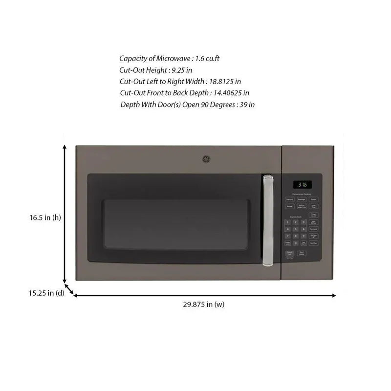 1.6 cu. ft. Fingerprint-Resistant Slate Over-the-Range Microwave