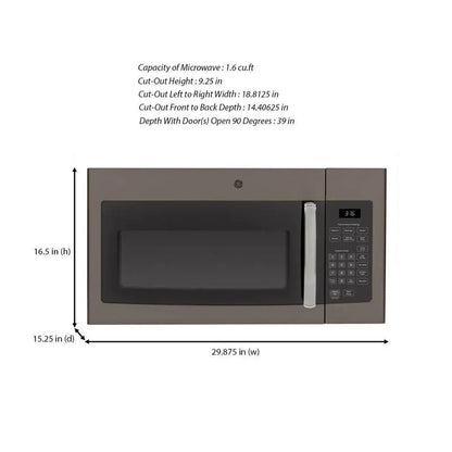 1.6 cu. ft. Fingerprint-Resistant Slate Over-the-Range Microwave