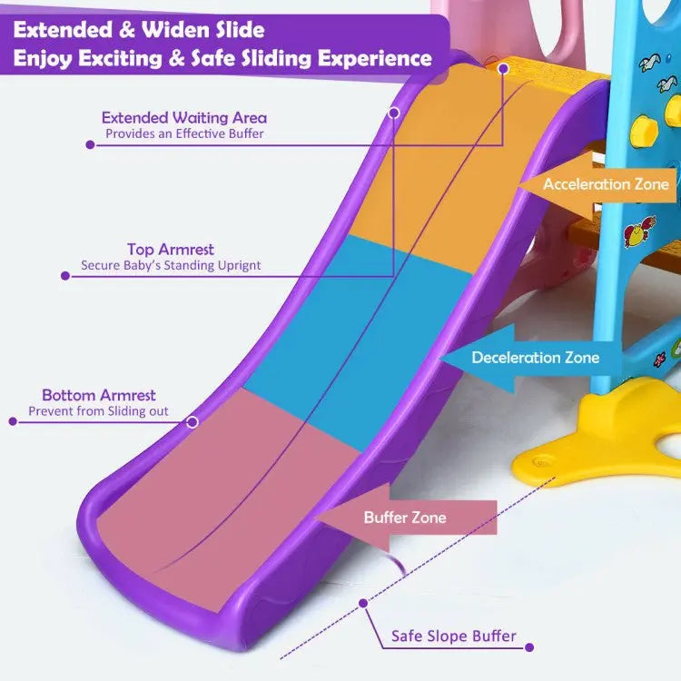 Premium 6-in-1 Indoor/Outdoor Toddler Playset — Slide, Swing, and Multi-Activity Climber