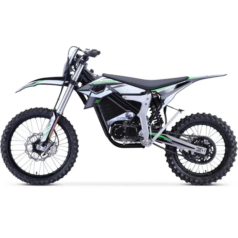 MotoTec Venom 72V Electric Dirt Bike  12,000W High-Performance Off-Road Motorcycle (White)