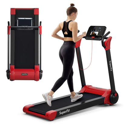 Electric Folding Treadmill  2.25HP Superfit Model with Bright LED Display and Space-Saving Design