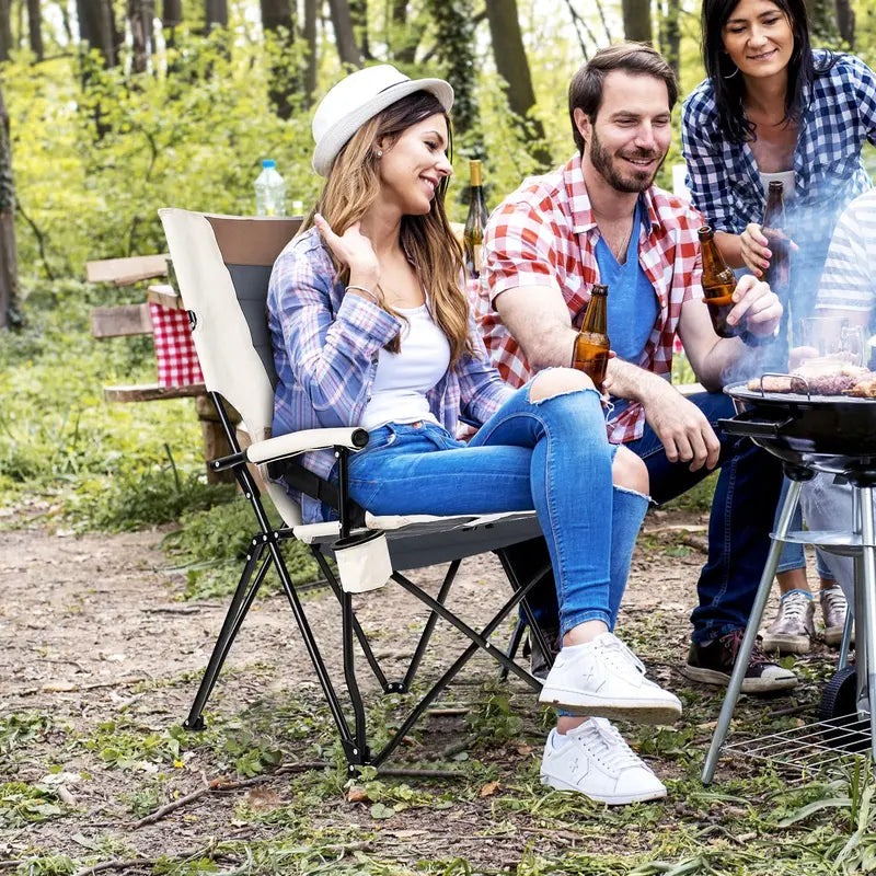 Ergonomic Portable Camping Chair with Lumbar Support  Ideal for Beach, Hiking & Picnics