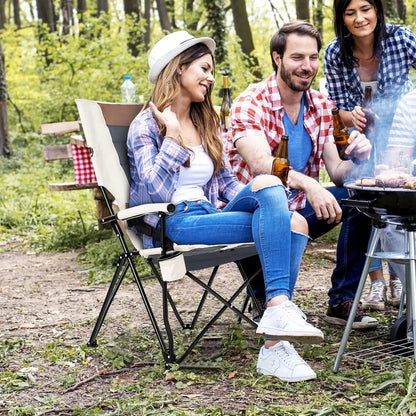 Ergonomic Portable Camping Chair with Lumbar Support  Ideal for Beach, Hiking & Picnics