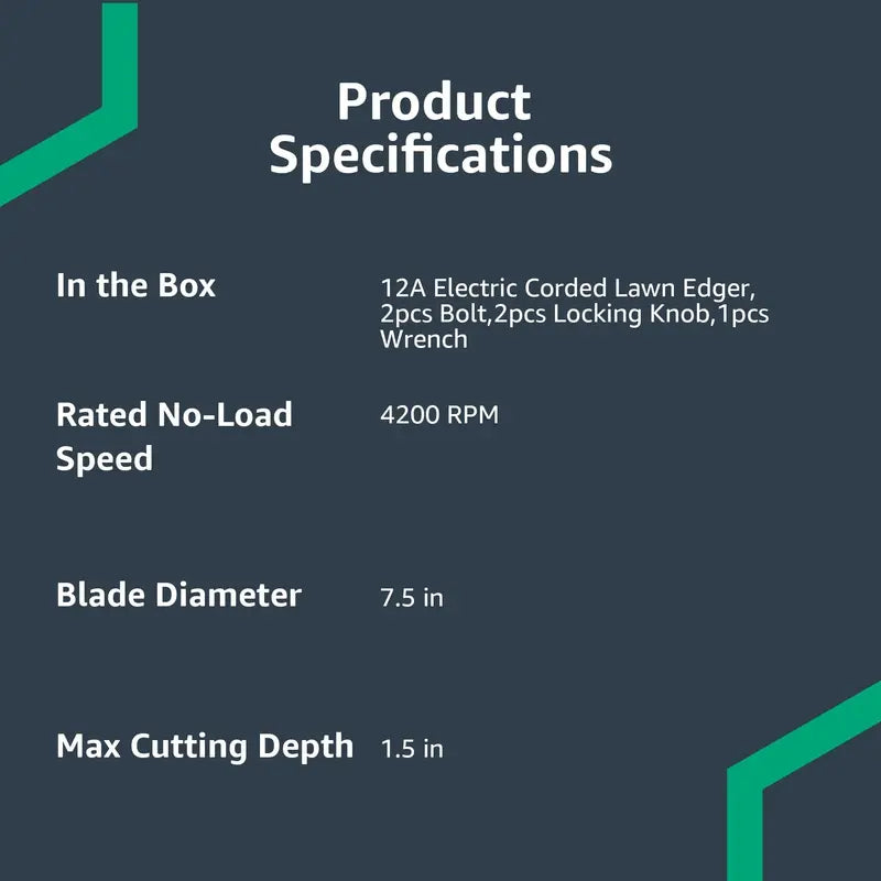 Denali 12-Amp Dual-Blade Electric Lawn Edger  7.5″ Corded Precision Trimmer