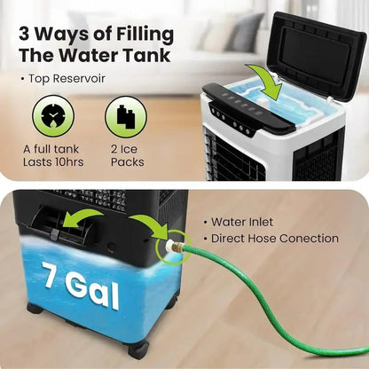 High-Capacity Swamp Cooler  5300 CFM Evaporative Air Cooler for Garages, Patios & Workspaces