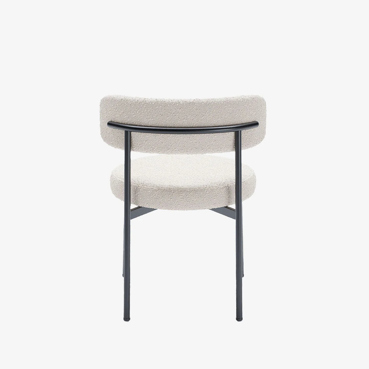 Lot de 2 chaises de table bouclette blanche Scarlett