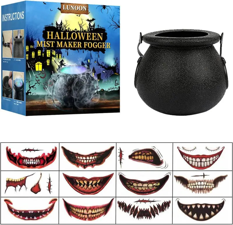 Halloween LED Fog Machine with Adjustable Mist Output and Ambient Lighting