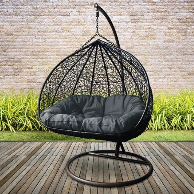 All-Weather Hanging Egg Chair  Indoor/Outdoor Rotating Pod Swing with Waterproof Rain Cover