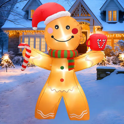 5ft Inflatable Gingerbread Man with LED Lights  Outdoor Christmas Decoration by GVDV
