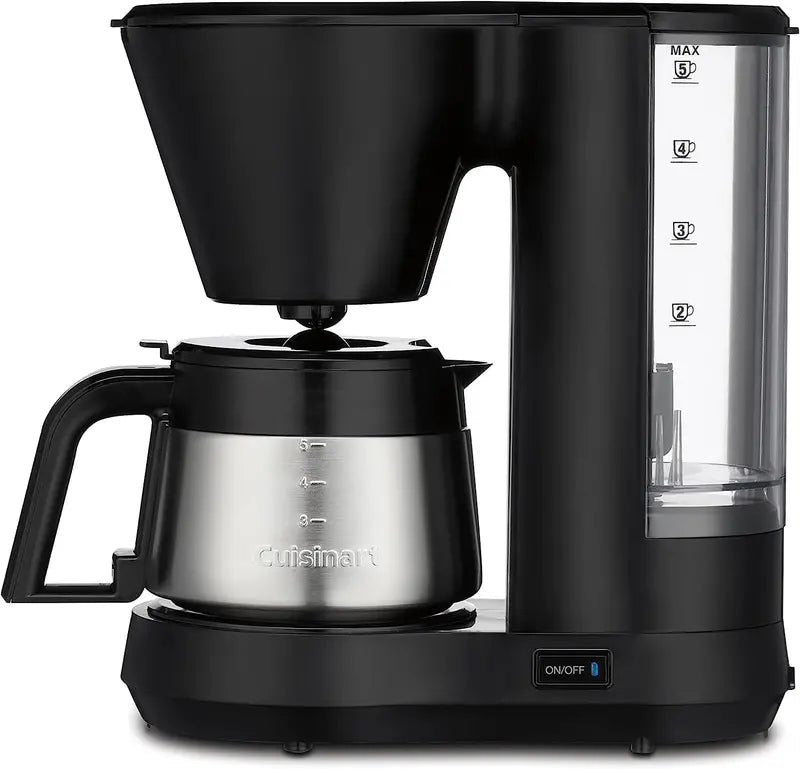 Cuisinart 5-Cup Compact Coffeemaker  Stainless Steel Carafe, Brew-Pause Function, Space-Saving Design