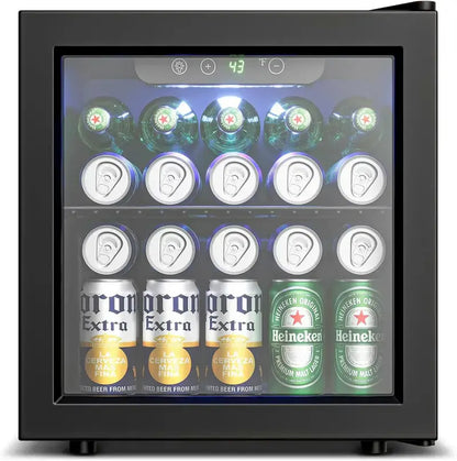 126-Can Beverage Cooler with Tempered Glass Door  Mini Fridge for Soda, Beer & Wine