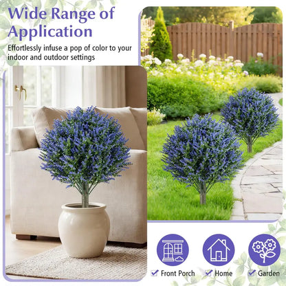 2-Pack Sun-Resistant Lavender Topiary Balls  UV-Stable Indoor/Outdoor Evergreen Decor