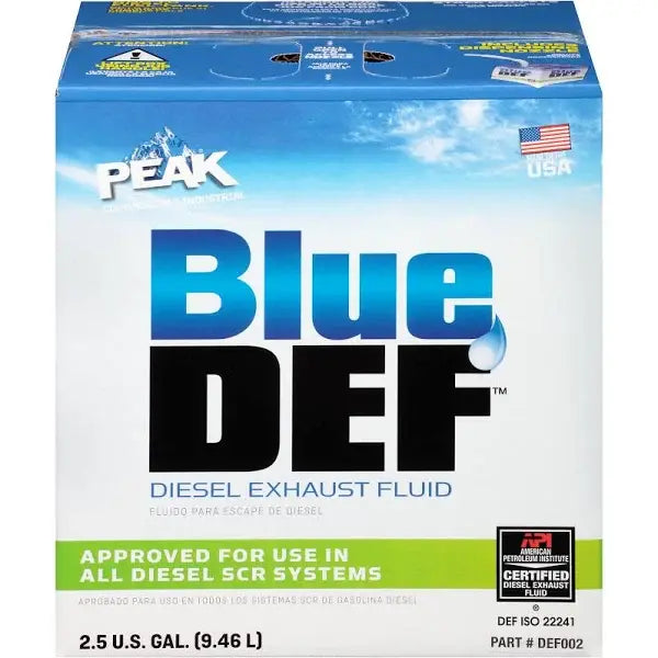 2.5 Gallon Blue DEF Diesel Exhaust Fluid  Essential for Heavy Duty Trucks