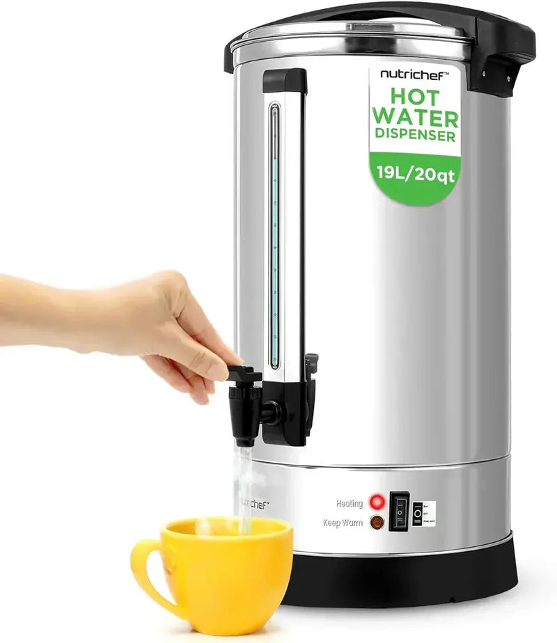 NutriChef 8L Electric Hot Water Dispenser with Rapid Heating and Beverage Safety Features