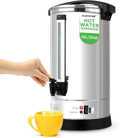 NutriChef 8L Electric Hot Water Dispenser with Rapid Heating and Beverage Safety Features