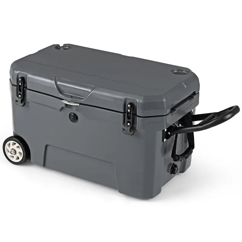 52-Quart Rolling Cooler with 6-Day Ice Retention  Smooth-Action Wheels, Pull Handle