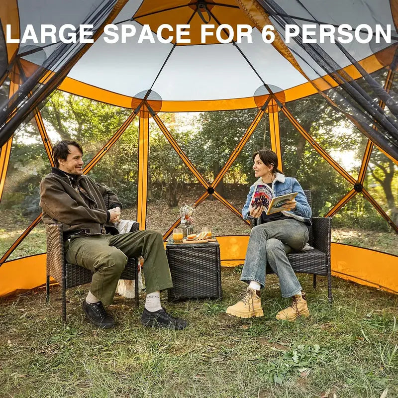 11.5×9.8 ft Instant Screened Gazebo  Pop-Up Bug-Free Outdoor Canopy for Camping & Gatherings